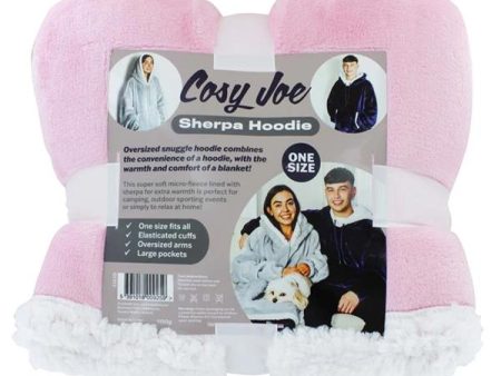 Cosy Joe Sherpa Hoodie One Size Pink Sale