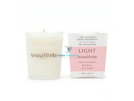 Aroma Works Light Range Basil & Lime Candle 10cl Small on Sale