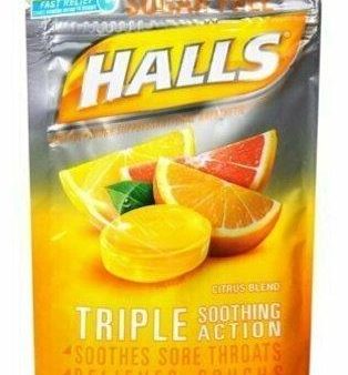 Halls Mentho-Lyptus Drops Sugar Free Citrus Blend 25 Each Fashion