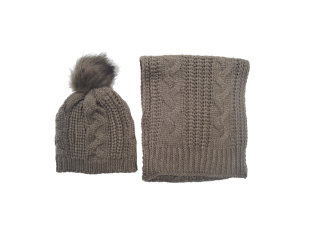 PULSE ACCESSORIES GIFT BOX HAT & SCARF SET LIGHT BROWN Discount