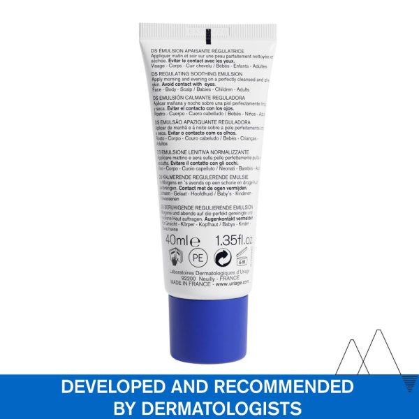 Uriage D.S. Regulating Emulsion, Irritation, Redness, Scales 40ml Fashion