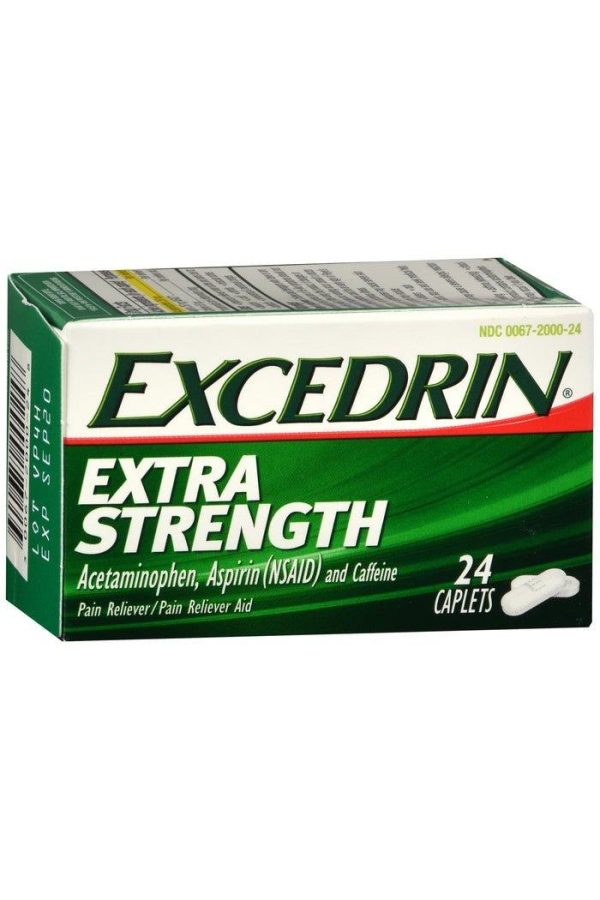 Excedrin Pain Relief Caplets, Extra Strength 24 Ct Fashion