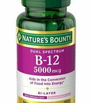 Nature s Bounty Dual Spectrum B-12  Tablets, 5,000mcg, 30 count Cheap