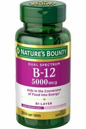 Nature s Bounty Dual Spectrum B-12  Tablets, 5,000mcg, 30 count Cheap