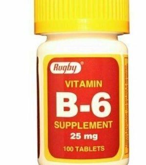 RUGBY B-6 25MG TAB PYRIDOXINE HYDROCHLORIDE-25 MG white 100 TABLETS For Sale