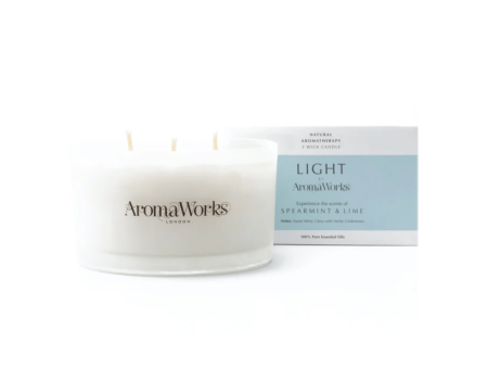 AromaWorks Light Range Spearmint and Lime Candle 3-Wick Large Sale