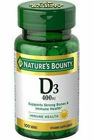 Nature s Bounty Vitamin D3 400 IU, 100 Tablets Each Supply