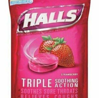 Halls Mentho-Lyptus Drops Strawberry 30 Each Discount