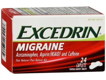 Excedrin Migraine Pain Reliever Caplets 24 each Hot on Sale