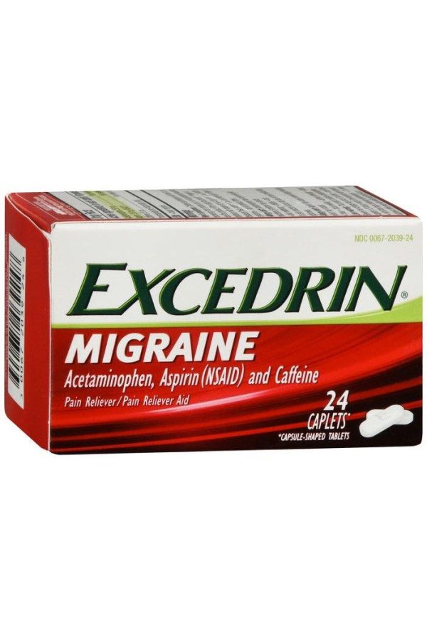 Excedrin Migraine Pain Reliever Caplets 24 each Hot on Sale