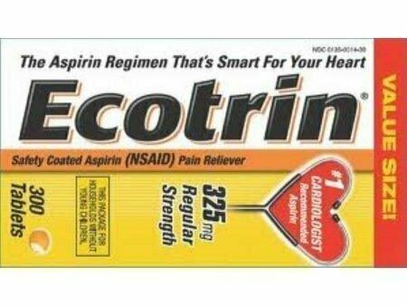 Ecotrin Regular Strength Safety Coated Enteric Aspirin Tablets 325 MG 300 each For Cheap