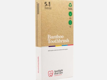 Spotlight Oral Care 5 Pack Bamboo Toothbrush Online now