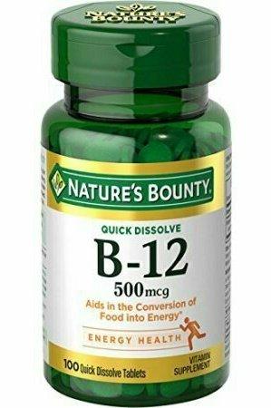 Natures Bounty B-12 500 mcg, 100 Quick Dissolve Tablets Each Online Sale