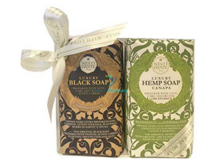 Nesti Dante Luxury Black & Hemp Soap Set 2x250g Online