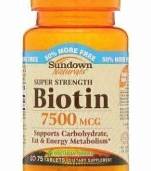 Sundown Naturals Super Strength Biotin 7500 mcg Tablets 50 ea For Sale