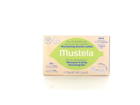 Mustela Solid Shampoo and Body Cleansing Bar 75gr Hot on Sale