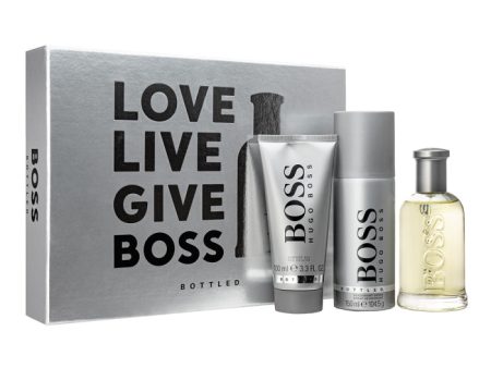 Hugo Boss Bottled Grey Mens 100ml 3pc Gift Set Sale