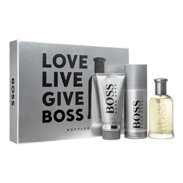 Hugo Boss Bottled Grey Mens 100ml 3pc Gift Set Sale