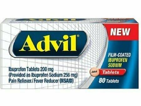 Advil Film-Coated Ibuprofen 200 mg Tablets 80 each Supply