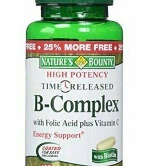 Nature s Bounty B-Complex with Folic Acid plus Vitamin C Tablets 125 Each on Sale