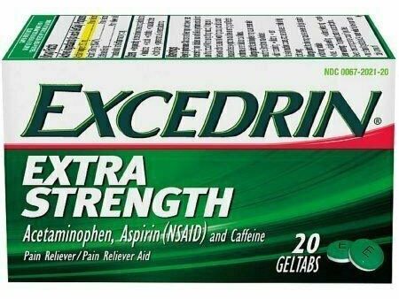 Excedrin Extra Strength Pain Reliever Geltabs 20 each Cheap