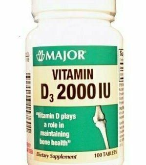 MAJOR D3 2000IU TABS CHOLECALCIFEROL-2000 Units White 100 TABLETS Cheap