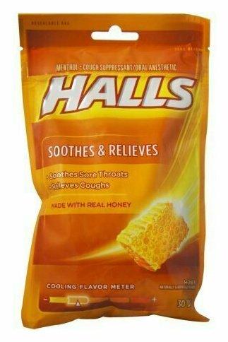 Halls Honey Naturally & Artificially Flavored Menthol Drops 30 each Hot on Sale