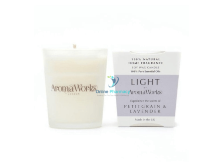 Aroma Works Light Range Petitgrain & Lavender Candle 10cl Small Online