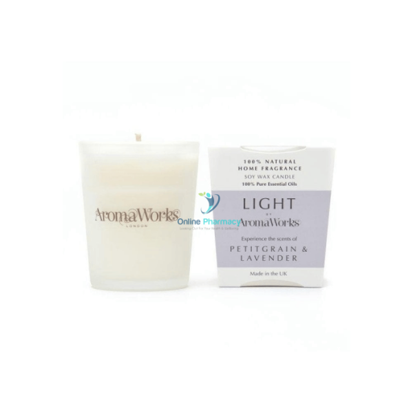 Aroma Works Light Range Petitgrain & Lavender Candle 10cl Small Online