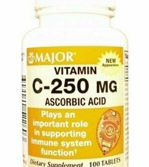 MAJOR C 250MG TABS ASCORBIC ACID-250 MG White 100 TABLETS Online now